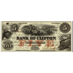 The Bank of Clifton 1859 $5 #8040 , 1 signature