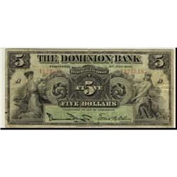 The Dominion Bank 1905 $5 # 1125818 CH-220-16