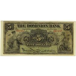 The Dominion Bank 1925 $5 #661487 CH-220-16-1