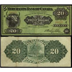 The Merchants Bank of Canada 1907 $20 #198773