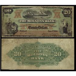 The Molsons Bank 1904 $20 #189666 PMG graded