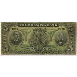 The Molsons Bank 1905 $5 #422934 CH-490-28-04