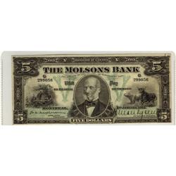 The Molson's Bank 1912 $5 CH-490-32-02 #09037