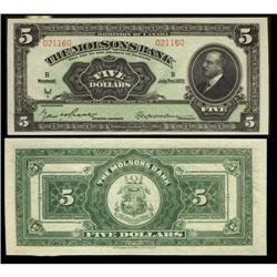 The Molsons Bank 1922 $5 #021160 CH-490-40-02