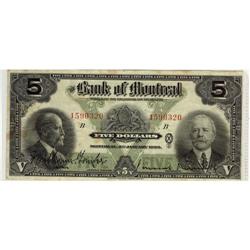 The Bank of Montreal 1923 $5 # 1590320 CH-505