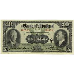 The Bank of Montreal 1931 $10 #108858 CH-505-