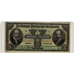 La Banque Provinciale du Canada 1919 $5 , CH-
