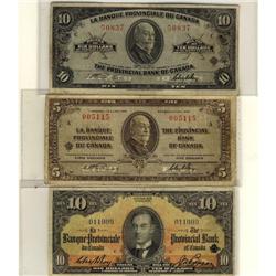 La Banque Provinciale du Canada 1935 $5, $10