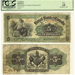 The Royal Bank of Canada 1909 $5 #387227 CH-6