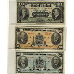 The Royal Bank of Canada, lot of three notes
