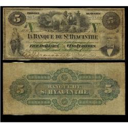 La Banque de St.Hyacinthe  1880 $5  CH-645-12