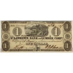 The St,Lawrence Bank of Lumber Compy 1837 $1