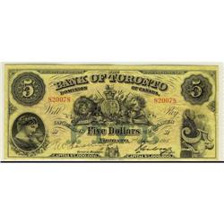 The Bank of Toronto 1914 $5 #820078 CH-715-22