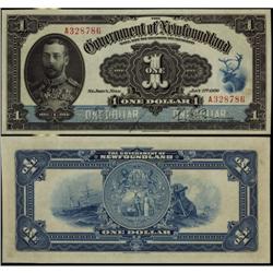 NF-12d  1920 $1 Newfoundland A328786  CCCS AU