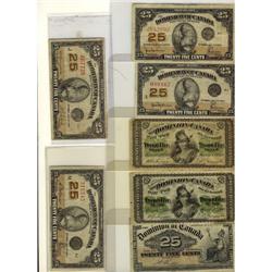 DC-1c 1870, DC-15b 1900 and 1923 25¢ Shinplas