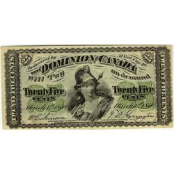 DC-1c 1870 25 cents "Shinplaster" a clean VF