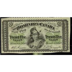 DC-1c 1870 25¢ Shinplaster a bright EF exampl