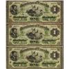 Image 1 : UNIQUE 1870 $1 UNCUT SEET of 3 notes; DC-2a 1