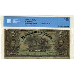 DC-12 1897 $1 #288734 CCCS G-06.  Closely cut