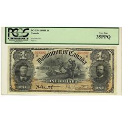 DC-13b 1898 $1 #968292 PCGS VF35PPQ, Crisp or
