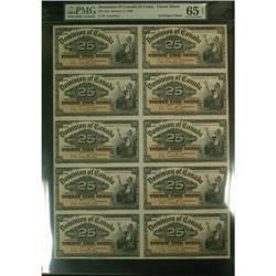 UNIQUE 1900 25¢ "Shinplaster" UNCUT SEET of 1
