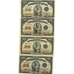 DC-24b(1)DC-24c(1), DC-24d(2) 1923 25¢, Lot o