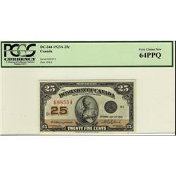 DC-24d 1923 25¢ 698554 PCGS UNC-64 PPQ