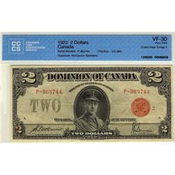 DC-26d 1923 $2  P-963744 CCCS VF-30