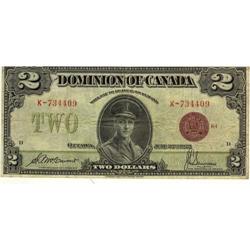 DC-26e 1923 $2 K-734409 Bronze seal, F+