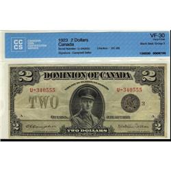 DC-26j 1923 $2  U-340555 CCCS VF-30