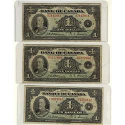 BC-1(A), BC-1(B) and BC-2 1935 $1. Lot of 3 n
