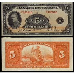 BC-6 1935 French text $5 #F435912  AU-50.  Ve