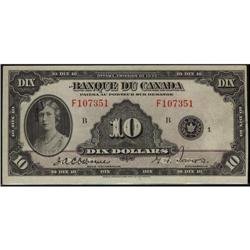 BC-8  1935 $10 French text F107351. EF-AU  Sc