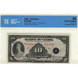 BC-8  1935 $10 French text F011082.  CCCS UNC