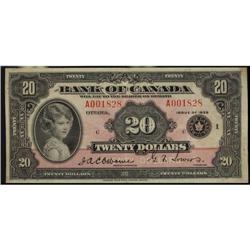 BC-9a 1935 $20 English text Large seal A00182