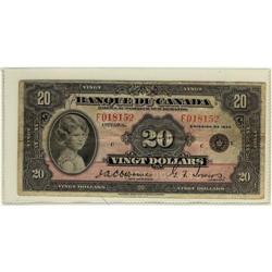 BC-10 1935 $20 #F018152, difficult denominati
