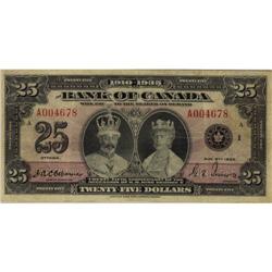 BC-11 1935 $25 A004678 English text PCGS VF-2
