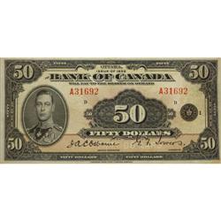 BC-13 1935 $50  English #A31692.  A very rare