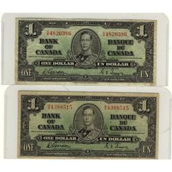 BC-21b 1937 $1.  Lot of 2 notes #HA4820386 an
