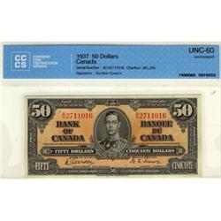 BC-26b 1937 $50 Gordon-Towers #BH2711016, a n