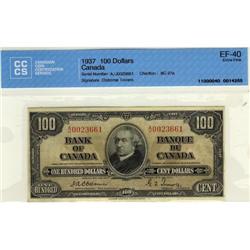 BC-27a 1937 $100 A/J0023661 Osborne-Towers CC