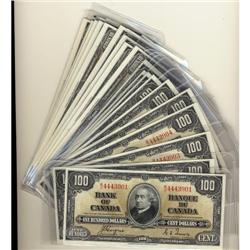 Run of 20 consecutive 1937 $100 notes.  All B