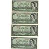 Image 1 : BC-29b 1954 $1 DF. Lot of 4 notes AU to UNC.