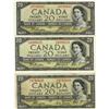 Image 1 : BC-33b 1954 $20 DF.  Lot of 3 notes, BC-33a (