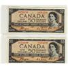 Image 1 : BC-34a 1954 $50 DF. Lot of 2 notes VF to EF