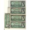 Image 1 : Lot of 5 different 1954 $1 "REPLACEMENT" note