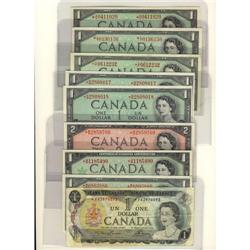 Lot of 9 replacement notes including 1954 $2