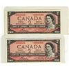 Image 1 : BC-38cA 1954 $2 *AG.  Lot of 2 notes.  AU to