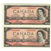 Image 1 : BC-38cA, 1954 $2.  Consecutive numbered pair