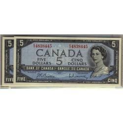 BC-39b, Lot of six  notes 1954 $5  (3) and BC